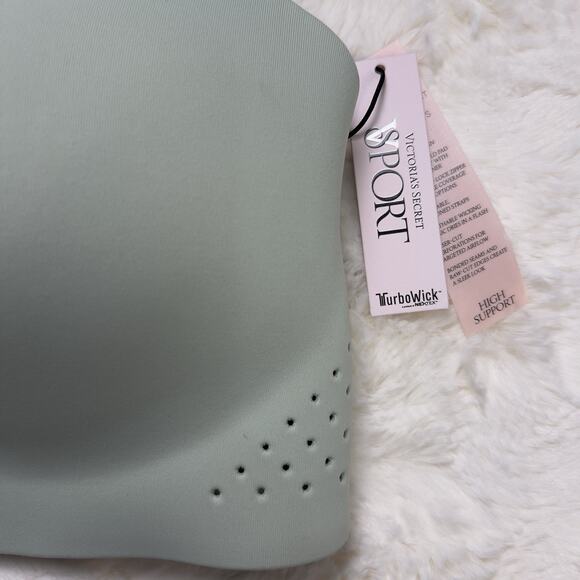 Victoria’s Secret Mint Green Featherweight Max Sports Bra Zip Strappy Back 34D - Picture 5 of 5